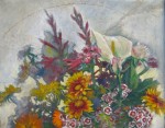 still life reduction:flowers & canvas