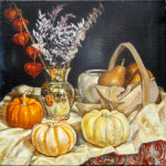 october. still life by antony de senna alkyd/oil on linen 12" x 12", 30.5cm x 30.5cm