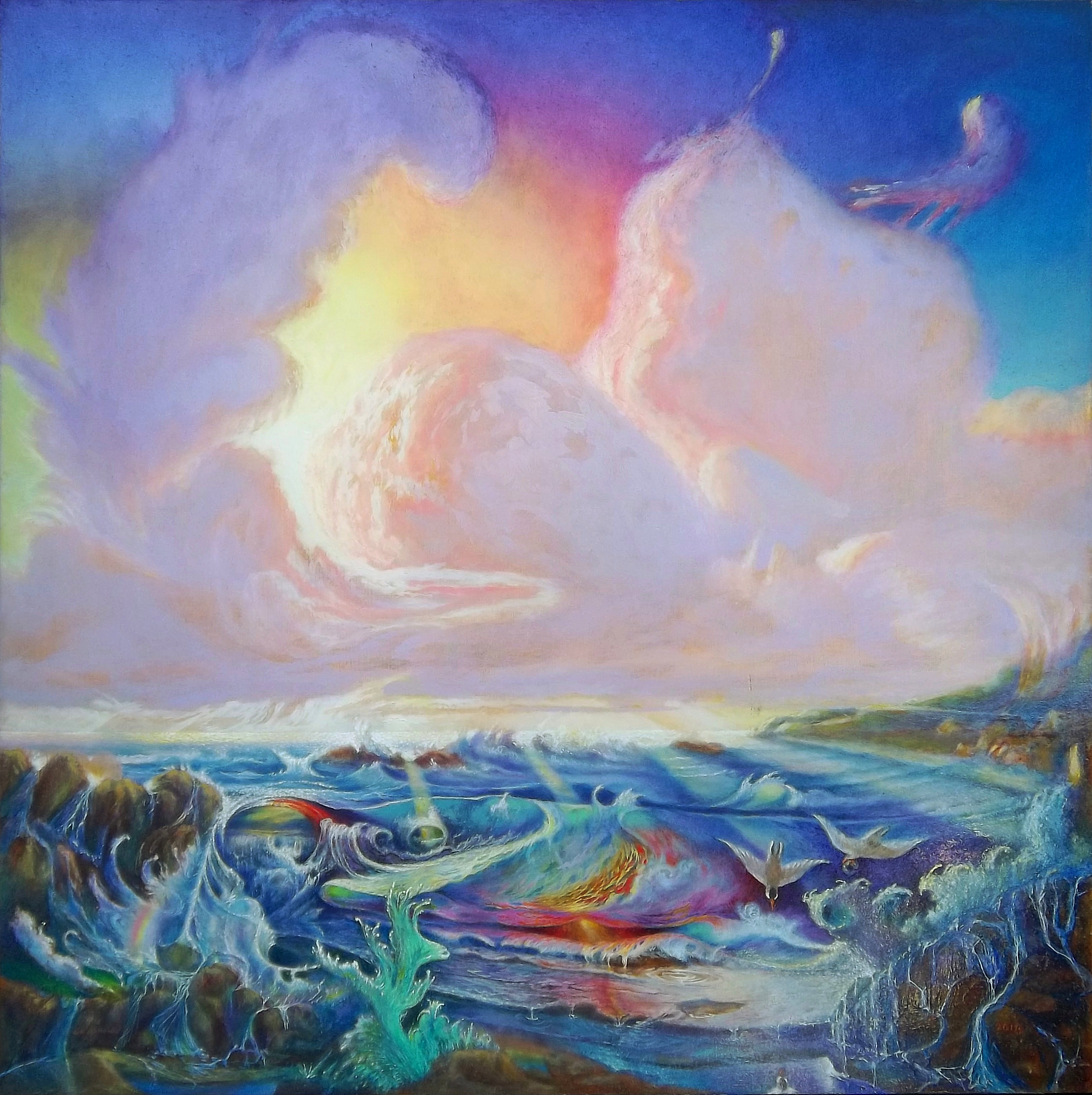 ocean fantasy by antony de senna oil on gessoboard 30" x 30"