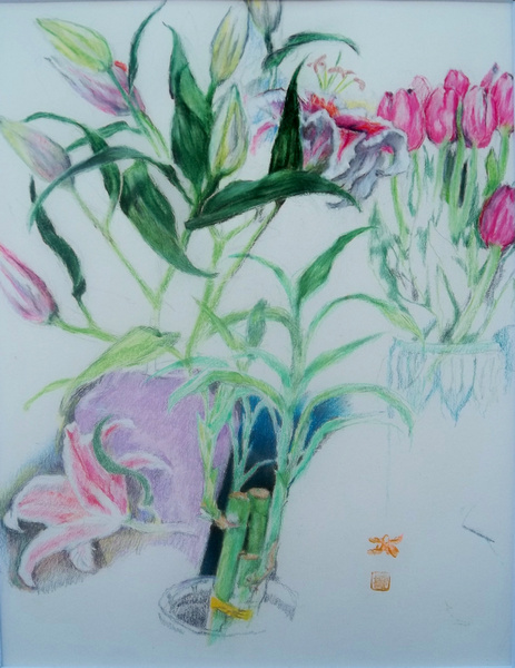 foliage study for 534 south by antony de senna wash and colored pencil on paper 11" x 14", 28cm x 35.5cm
